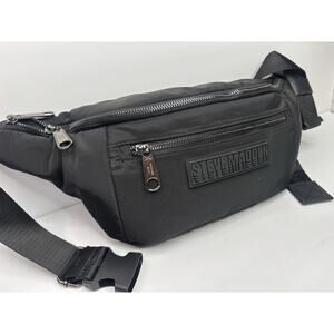 Steve Madden Jumbo Puffy Nylon Belt Bag - Black Fanny Pack Crossbody Waist Bag